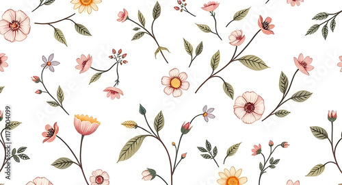Wallpaper Mural Floral pattern background, Paper flowers, Generative AI image Torontodigital.ca