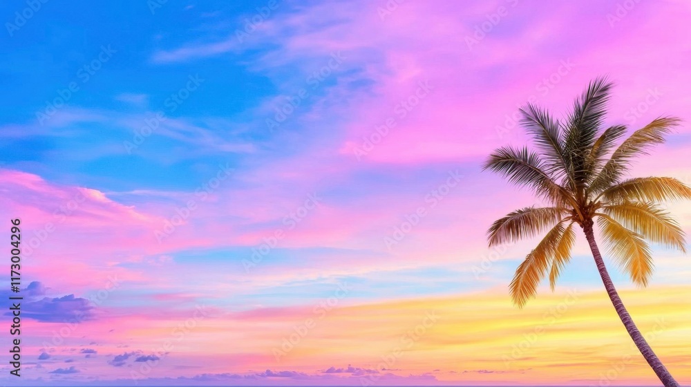 Obraz premium Dreamy sunset sky with gradient of pink, orange, and purple