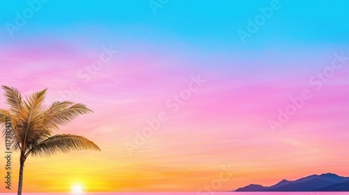 Dreamy gradient sunset with warm pink and orange hues