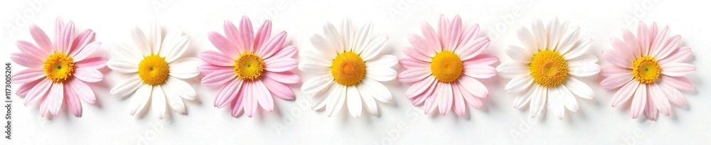 Freshly picked daisy marguerite blooms on a white background, marguerite, isolated, bloom Freshly picked daisy marguerite blooms on a white background, marguerite, isolated, bloom