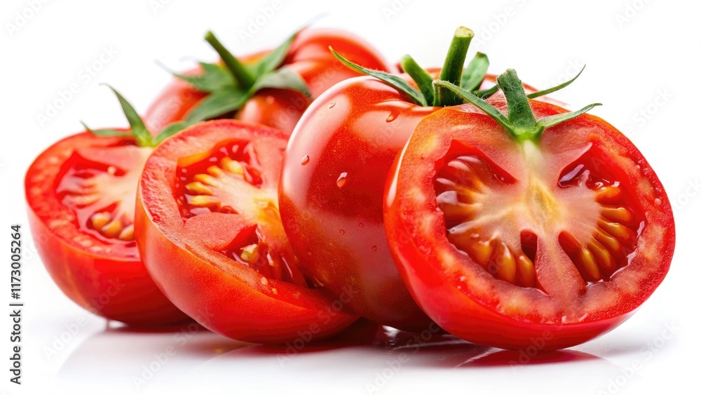 Red Ripe Tomato Slices, Close-up Tilt-Shift Photo, Isolated, Juicy, Fresh, Organic, Food Photography Red Ripe Tomato Slices, Close-up Tilt-Shift Photo, Isolated, Juicy, Fresh, Organic, Food Photography