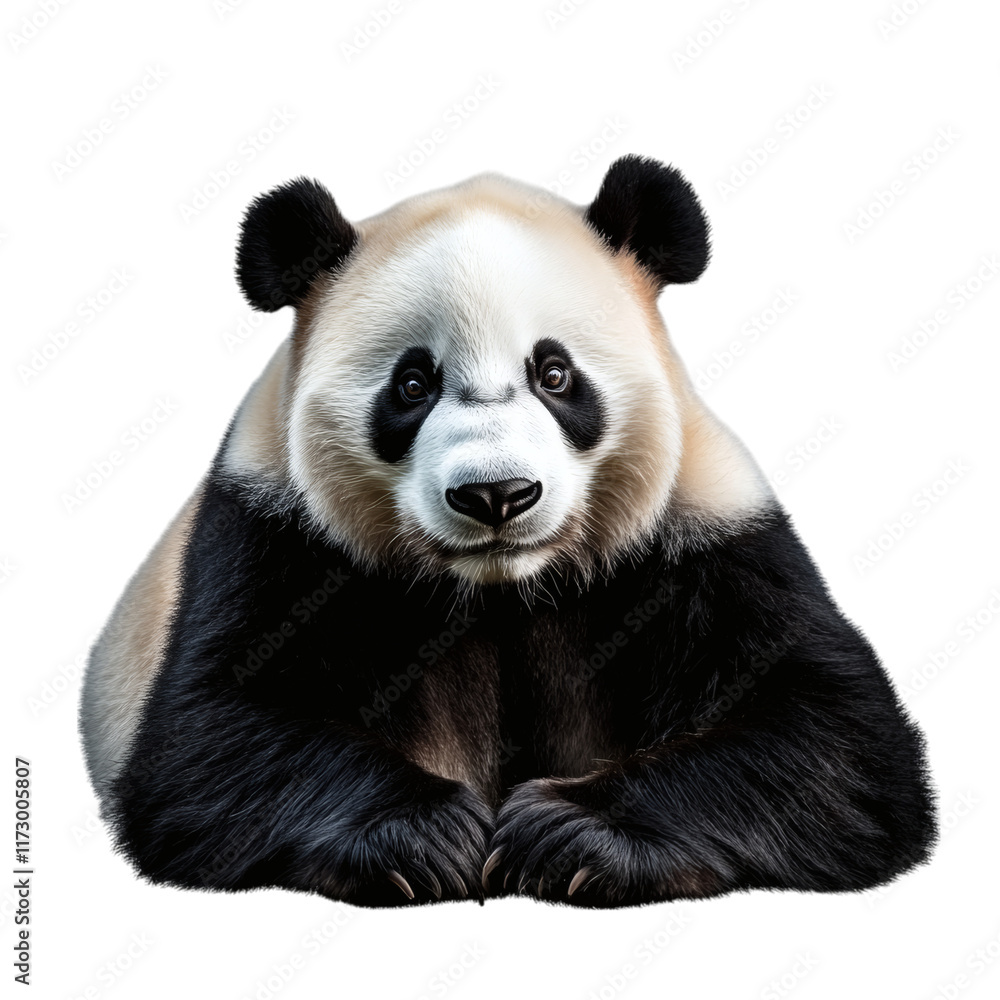 Naklejka premium panda isolated on white transparent background