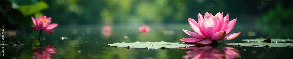 Lotus flowers blooming in the murky waters of a river, lotus, Lotus flowers blooming in the murky waters of a river, lotus,