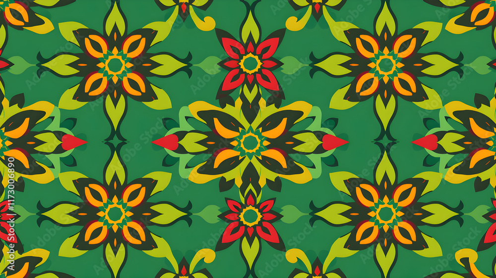 Seamless ethnic mughal floral motif on digital background pattern Abstract pattern. abstract floral and geometric print pattern for textile design and fabrics. Generative AI Seamless ethnic mughal floral motif on digital background pattern Abstract pattern. abstract floral and geometric print pattern for textile design and fabrics. Generative AI