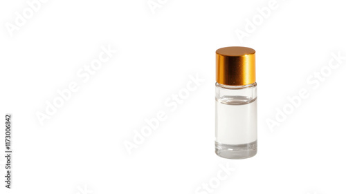 Obraz na płótnie Elegant Tiny Vial of Perfume with Golden Cap Perfect for Fragrance Marketing and Product Displays. w salonie