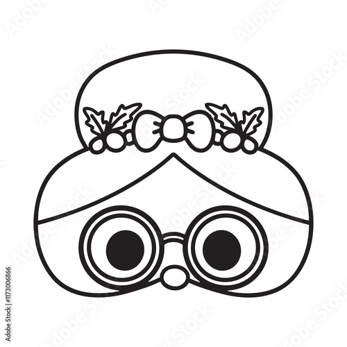 Coloring Mask art Smiling Mrs Santa Clause