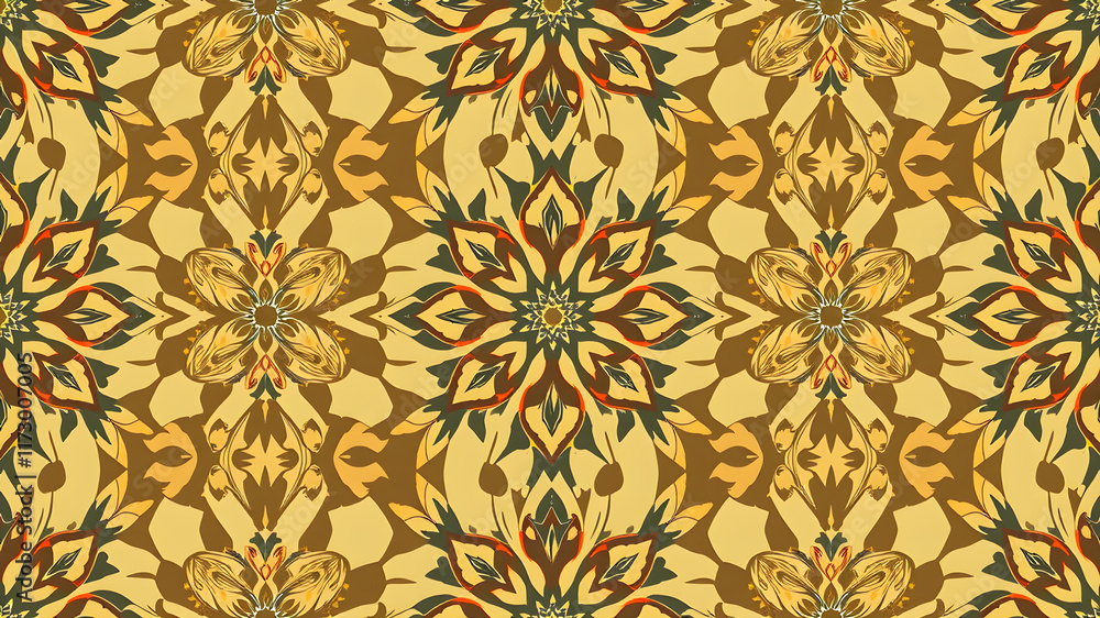Seamless ethnic mughal floral motif on digital background pattern Abstract pattern. abstract floral and geometric print pattern for textile design and fabrics. Generative AI Seamless ethnic mughal floral motif on digital background pattern Abstract pattern. abstract floral and geometric print pattern for textile design and fabrics. Generative AI