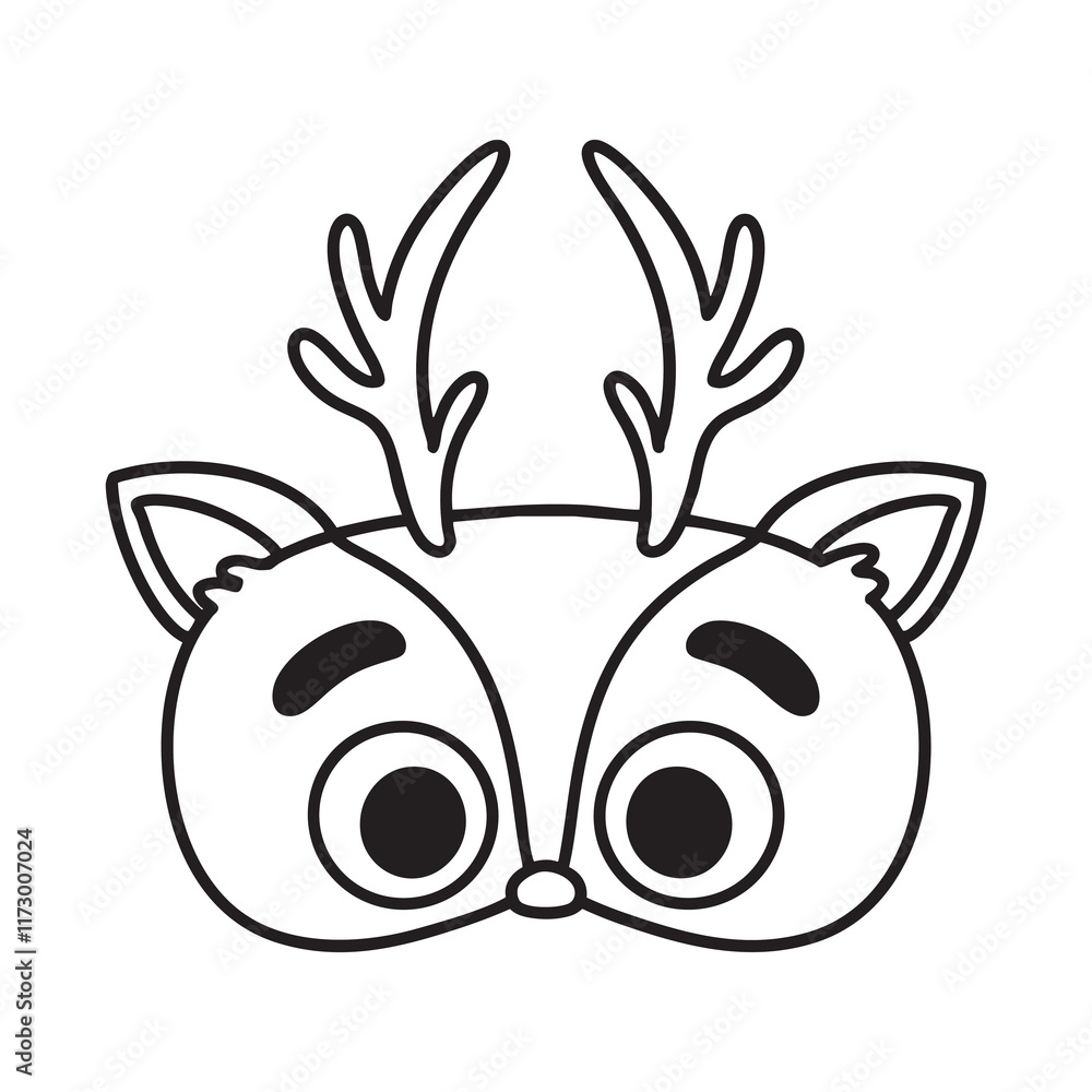 Fototapeta premium Coloring Mask Reindeer Rudolph