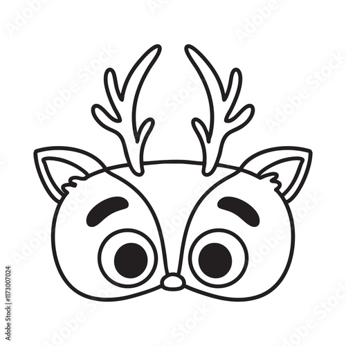 Coloring Mask Reindeer Rudolph