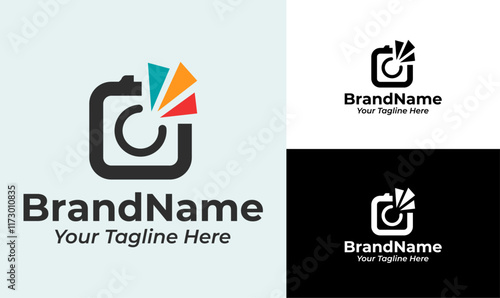 Free Download Modern Photographer Logo with Colorful Camera Icon for Photography and Creative Media Businesses - GFXLoad
