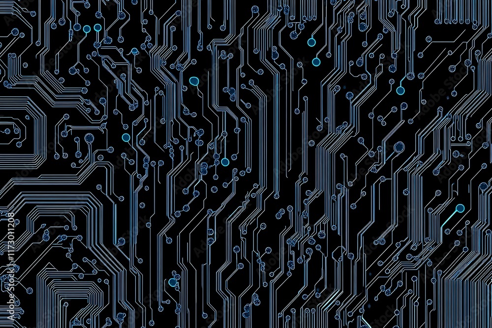 Abstract close-up of a glowing blue digital circuit board, showcasing intricate connections and technological design on a black background.
Abstract close-up of a glowing blue digital circuit board, showcasing intricate connections and technological design on a black background.