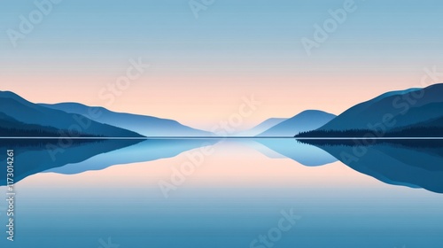 Wallpaper Mural Serene lake mirroring mountains at dawn. Torontodigital.ca