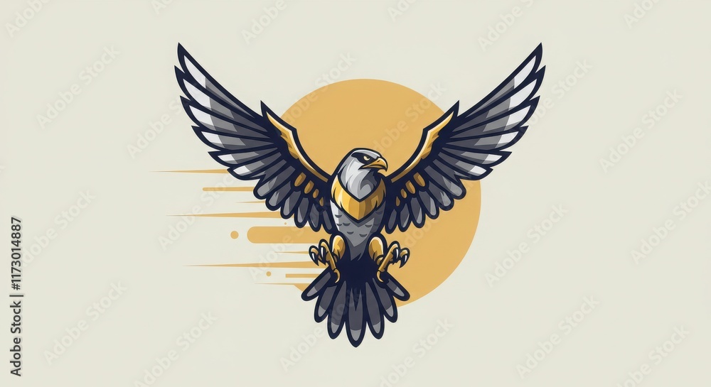 Fototapeta premium Eagle mascot logo for sport and sport or gamer team logo