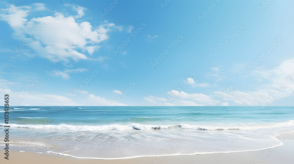 Fototapeta premium digital vintage style blue sky and ocean graphics poster background