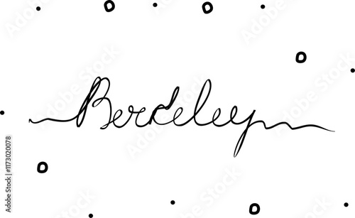 Berkeley. City in the USA. One line drawing doodle hand drawn. Vector object illustration, minimalism hand drawn sketch design modern new