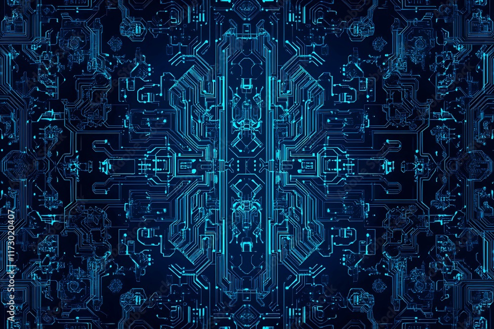 Abstract close-up of a glowing blue digital circuit board, showcasing intricate connections and technological design on a black background.
Abstract close-up of a glowing blue digital circuit board, showcasing intricate connections and technological design on a black background.