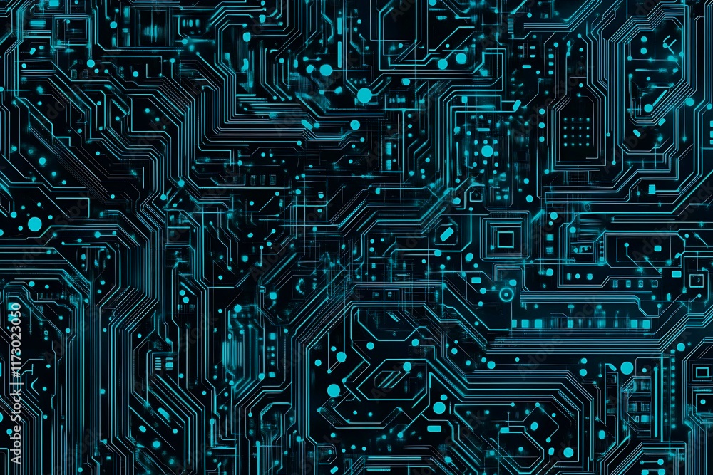 Abstract close-up of a glowing blue digital circuit board, showcasing intricate connections and technological design on a black background.
Abstract close-up of a glowing blue digital circuit board, showcasing intricate connections and technological design on a black background.