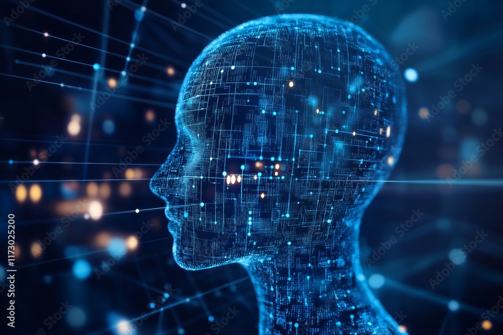 Content Personalization with Machine Learning - ai digital 3d model of a head human like Content Personalization with Machine Learning - ai digital 3d model of a head human like