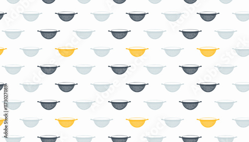Seamless pattern with colander on white background.