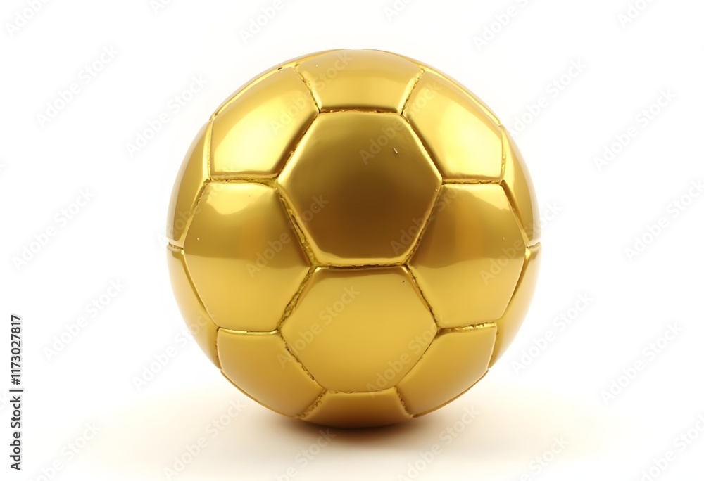 Fototapeta premium Gold soccer ball isolated on white background
