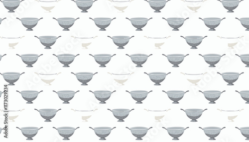 Seamless pattern with blue colander. Vector illustration.