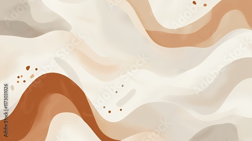 Abstract Beige and Brown Wave Pattern Design