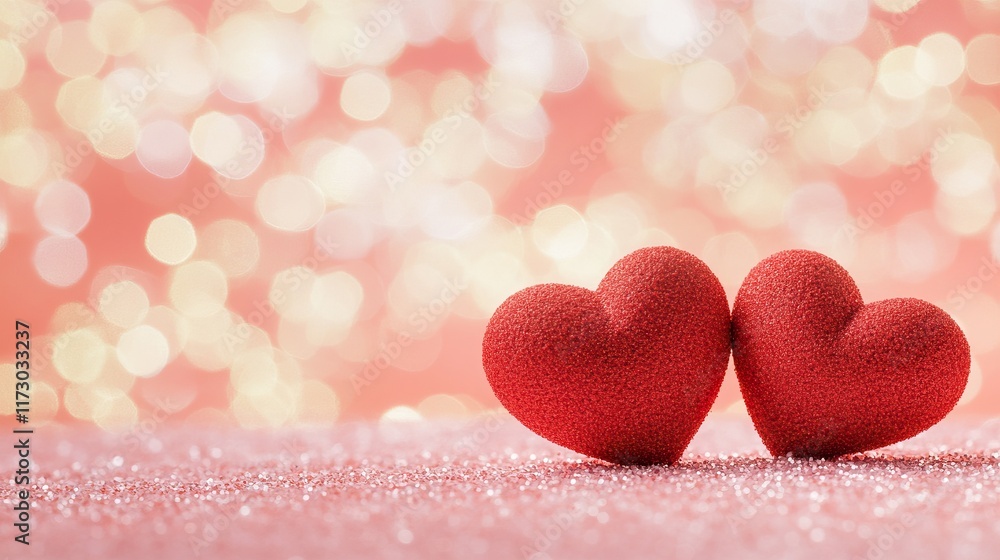 Romantic valentine's day theme with two hearts on pink glitter background surrounded by pink and purple hearts, high resolution, high quality and clear focus illustration. Romantic valentine's day theme with two hearts on pink glitter background surrounded by pink and purple hearts, high resolution, high quality and clear focus illustration.