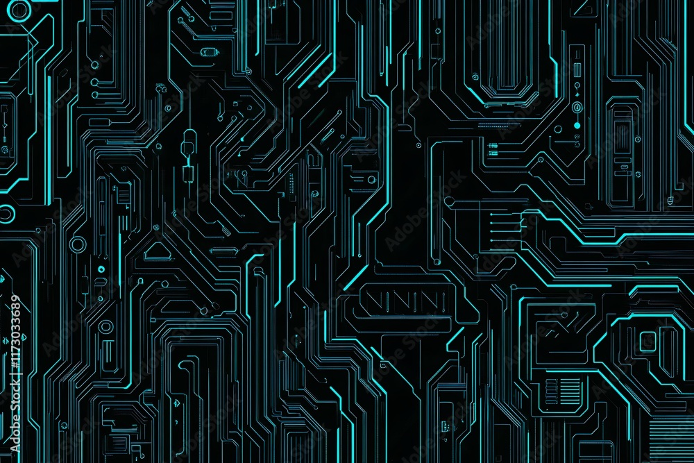 Abstract close-up of a glowing blue digital circuit board, showcasing intricate connections and technological design on a black background.
Abstract close-up of a glowing blue digital circuit board, showcasing intricate connections and technological design on a black background.