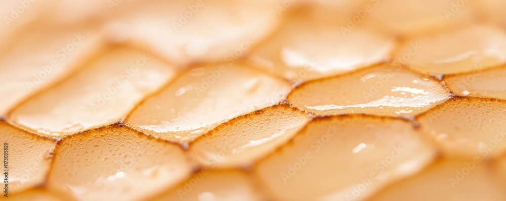 Close-up of honeycomb showcasing the intricate hexagonal patterns and golden hue, reflecting the natural beauty of beekeeping. Close-up of honeycomb showcasing the intricate hexagonal patterns and golden hue, reflecting the natural beauty of beekeeping.