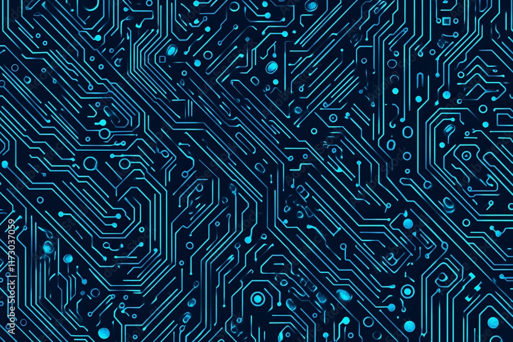 Abstract close-up of a glowing blue digital circuit board, showcasing intricate connections and technological design on a black background.
Abstract close-up of a glowing blue digital circuit board, showcasing intricate connections and technological design on a black background.