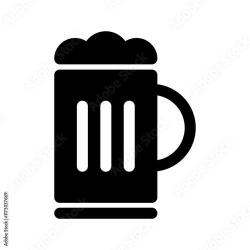 A glass of beer icon, beverage, drink, vector illustration