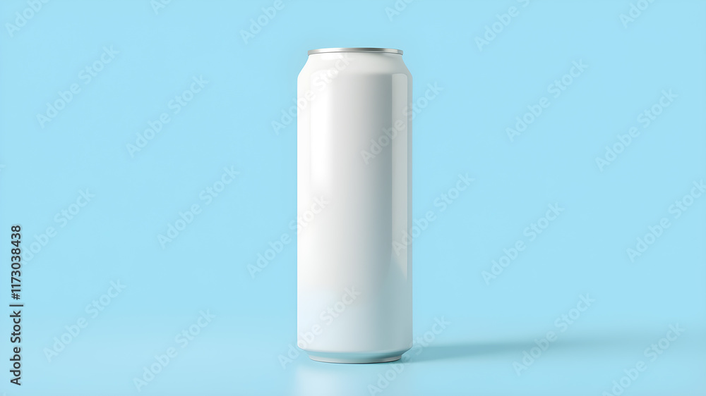 White large tall beer or soda aluminum can mockup. generative AI White large tall beer or soda aluminum can mockup. generative AI