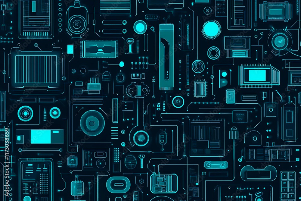 Abstract close-up of a glowing blue digital circuit board, showcasing intricate connections and technological design on a black background.
Abstract close-up of a glowing blue digital circuit board, showcasing intricate connections and technological design on a black background.