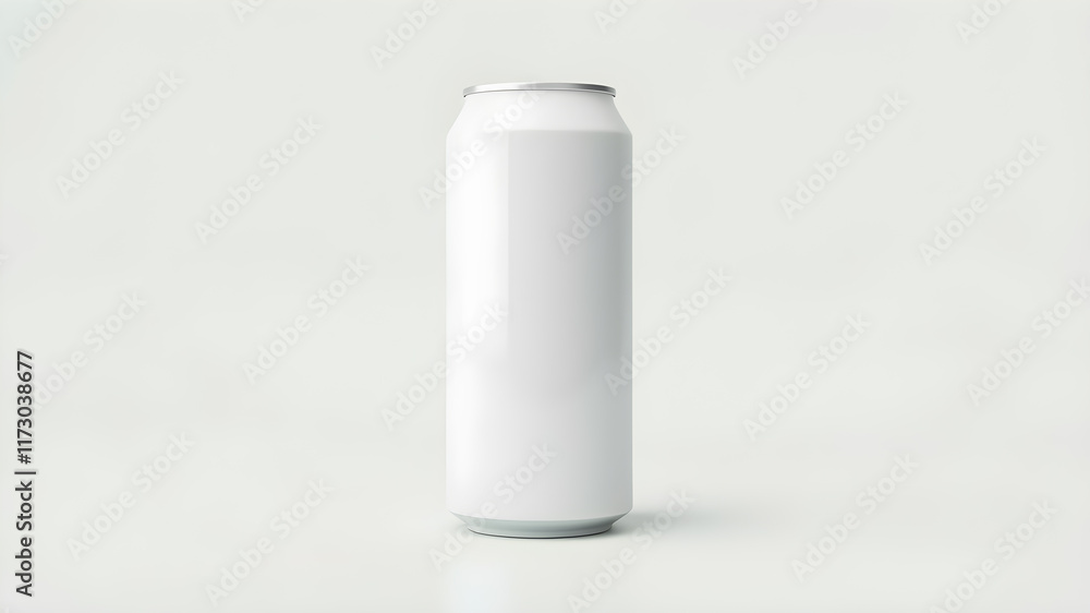 White large tall beer or soda aluminum can mockup. generative AI White large tall beer or soda aluminum can mockup. generative AI