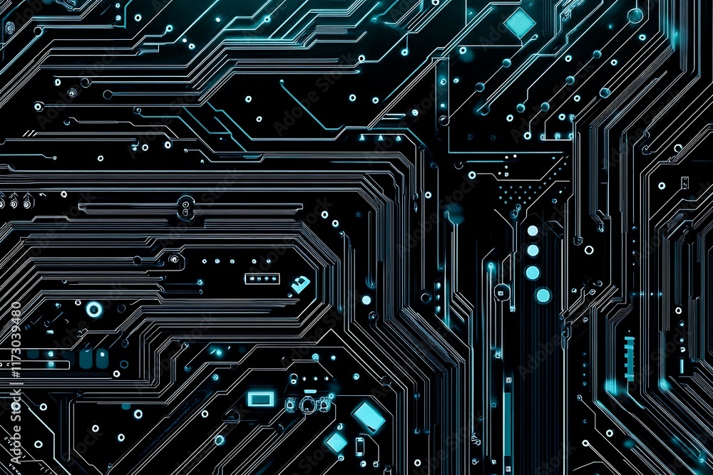 Abstract close-up of a glowing blue digital circuit board, showcasing intricate connections and technological design on a black background.
Abstract close-up of a glowing blue digital circuit board, showcasing intricate connections and technological design on a black background.