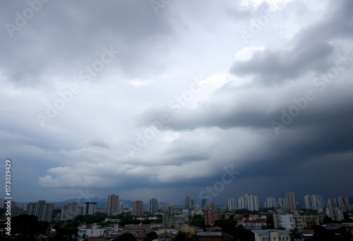  Cityscape with Lightning Storm