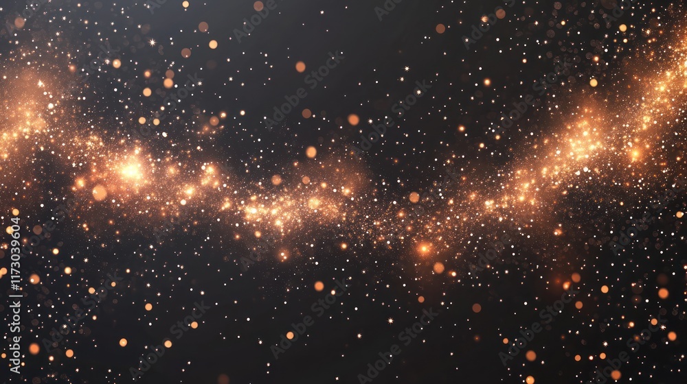 Obraz premium Abstract cosmic background with shimmering golden particles.