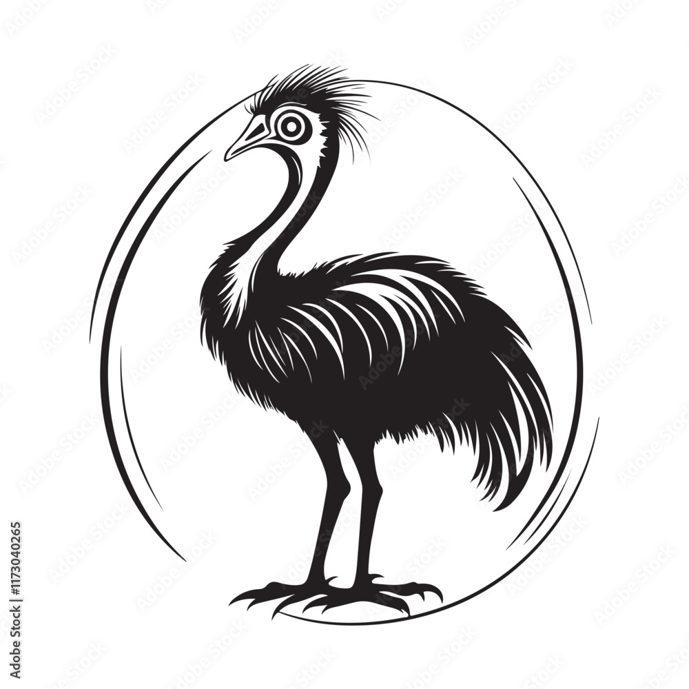 Cassowary Bird Vector Image. Illustration of a Cassowary Bird Logo design vector isolated on white background. Cassowary Bird Vector Image. Illustration of a Cassowary Bird Logo design vector isolated on white background.