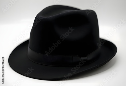 One magician top hat isolated on white
 photo