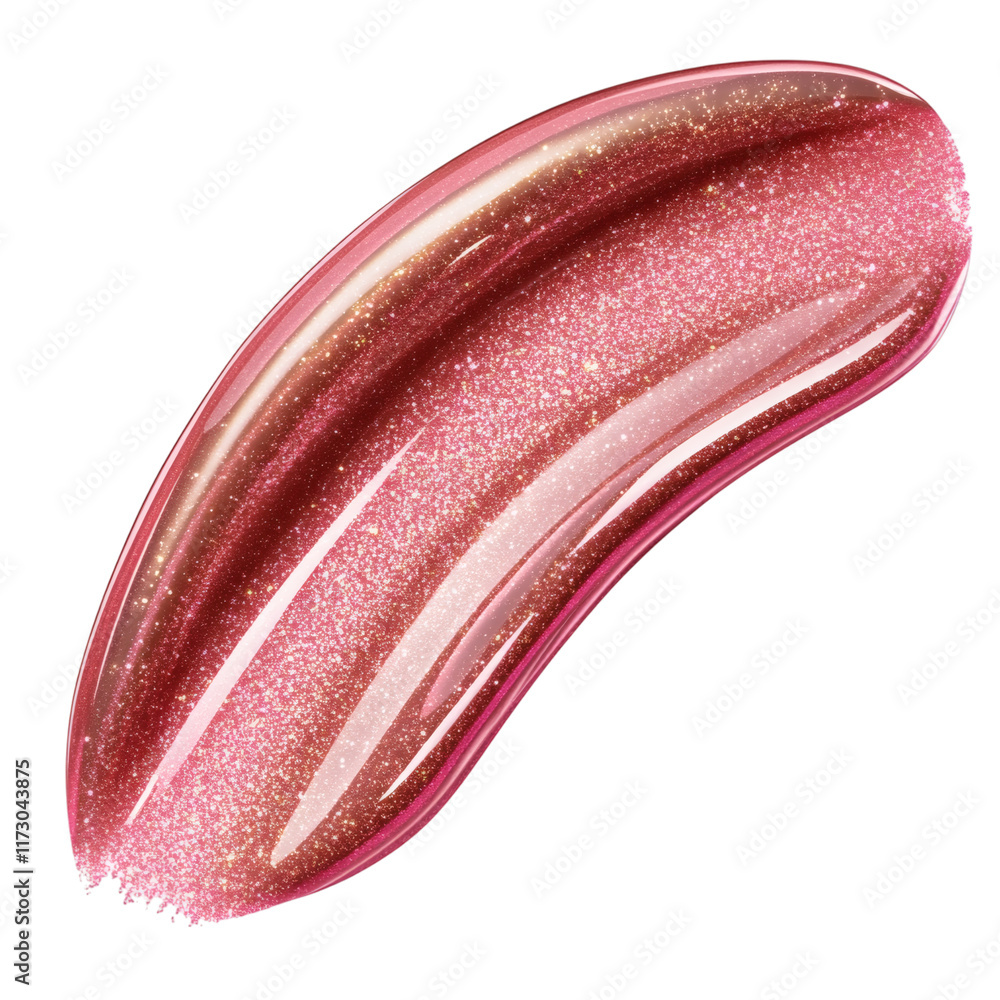 Pink gold lip gloss texture isolated on white transparent background Pink gold lip gloss texture isolated on white transparent background