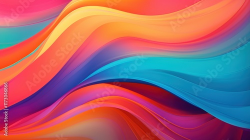 Wallpaper Mural Vibrant Hues Abstract Wave Art: Swirling Colors Digital Painting Torontodigital.ca