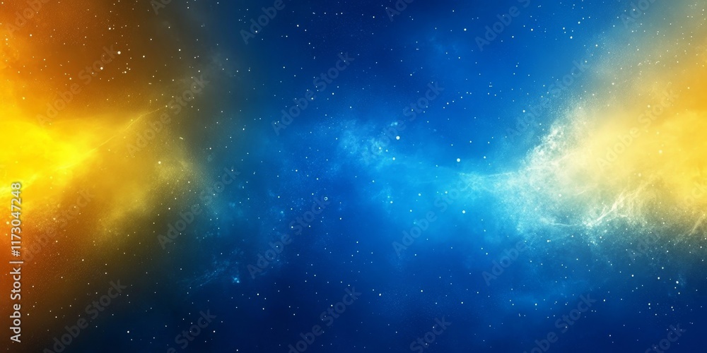 Obraz premium Blue and Yellow Gradient Background with Abstract Elements, Generative AI
