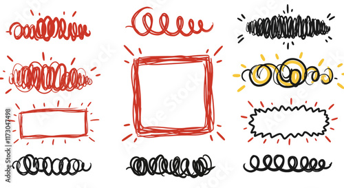 Hand-Drawn Doodle Scribbles & Frames Animated Loop Elements.

