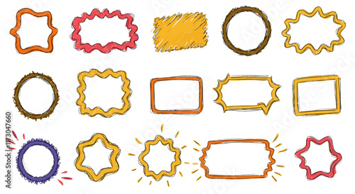 Hand-Drawn Doodle Scribbles & Frames Animated Loop Elements.

