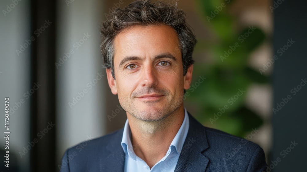 Confident businessman with charming smile in a modern office setting. Professional portrait exuding positivity and approachability. Confident businessman with charming smile in a modern office setting. Professional portrait exuding positivity and approachability.