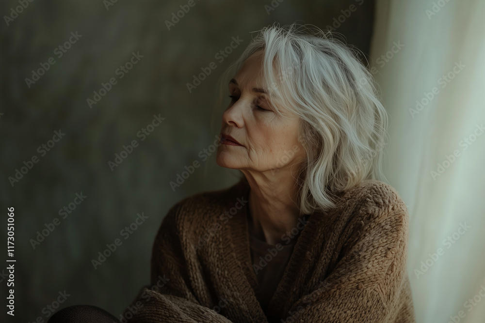 Fototapeta premium Elegant Portrait of a Calm Woman