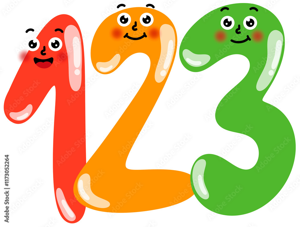 Fototapeta premium Number 1,2 and 3