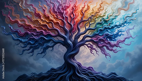 Rainbow Hues of a Dreamy Tree