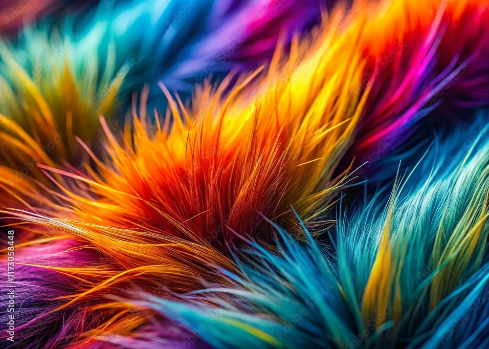 Abstract Fur Texture: Vibrant Macro Photography of Multicolored, Textured Animal Hair Abstract Fur Texture: Vibrant Macro Photography of Multicolored, Textured Animal Hair