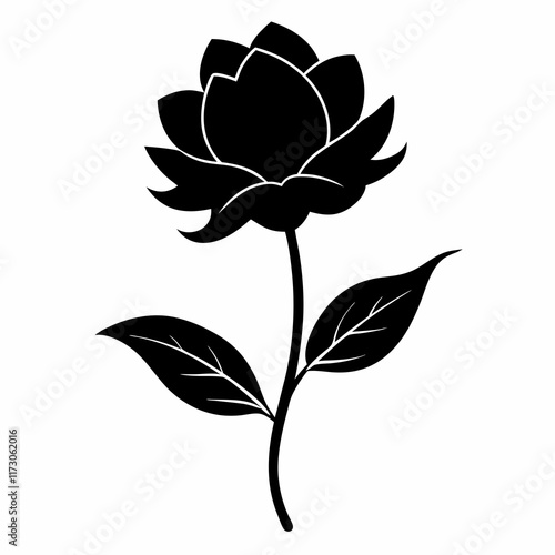 Flower Reverie black silhouette vector